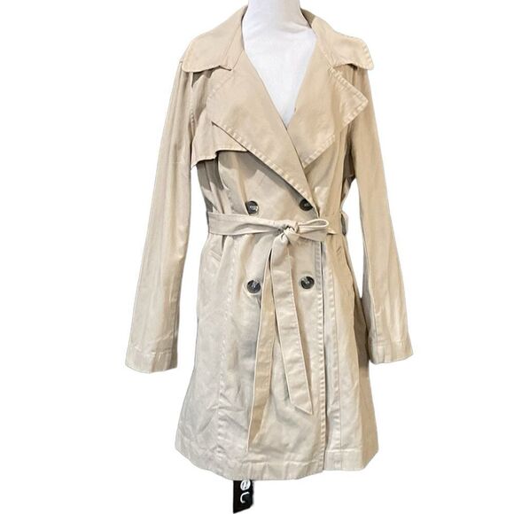 H&M Divided Cotton Trench Coat Tan Color - Picture 4 of 14